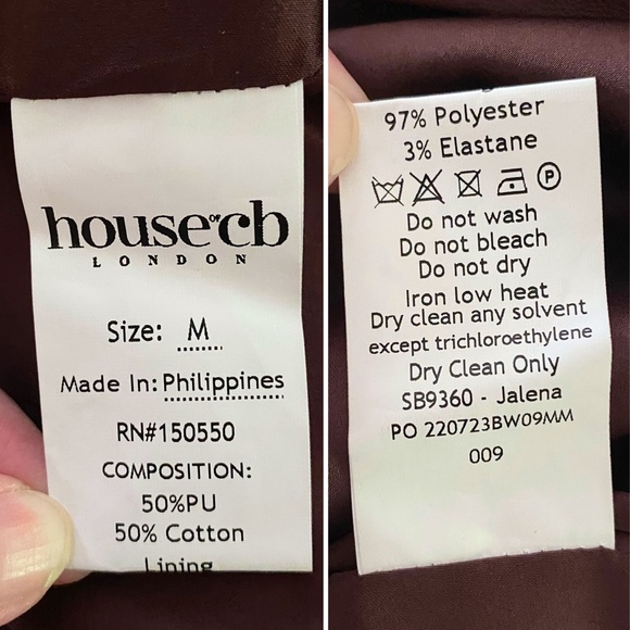 NEW House of CB Jalena Vegan Leather Lace Up Back Dress Mulberry Medium - Picture 16 of 16